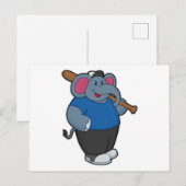 Elefant bij honkbal met honkbalknuppel briefkaart (Voorkant / Achterkant)