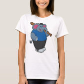 Elefant bij honkbal met honkbalknuppel t-shirt (Voorkant)