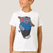 Elefant bij honkbal met honkbalknuppel t-shirt (Voorkant)
