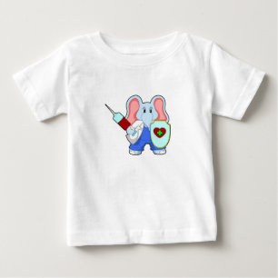 Elefant bij vaccinatie met spuit