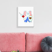 Elefant bij vaccinatie met spuit canvas afdruk (Insitu (Woonkamer))