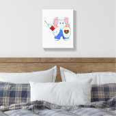 Elefant bij vaccinatie met spuit canvas afdruk (Insitu (Slaapkamer))