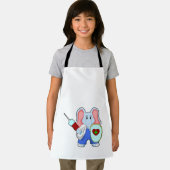 Elefant bij vaccinatie met spuit schort (Insitu)