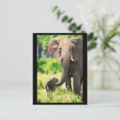 Elefant en Baby Briefkaart (Staand voorkant)
