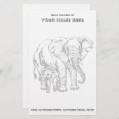 Elefant en baby-briefpapier briefpapier (Voorkant / Achterkant)