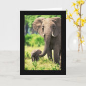 Elefant en Baby Kaart (Gele Bloem)