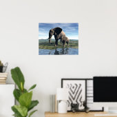 Elefant en Baby Poster (Thuiskantoor)