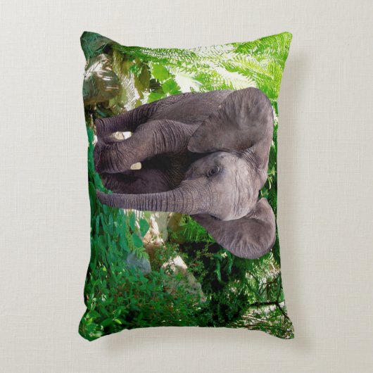 Elefant en Oerwoud Decoratief Kussen (Voorkant(Verticaal))