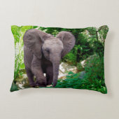 Elefant en Oerwoud Decoratief Kussen (Achterkant)