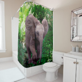 Elefant en Oerwoud Douchegordijn