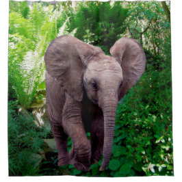 Elefant en Oerwoud Douchegordijn