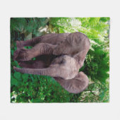 Elefant en Oerwoud Fleece Deken (Voorkant (Horizontaal))