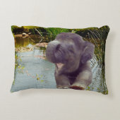 Elefant en water decoratief kussen (Achterkant)