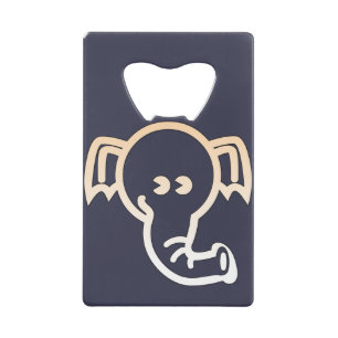 Elefant esthetisch gestileerde schattige lijn Art  Creditkaart Flessenopener