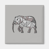 elefant geometrisch , bisschop grijs 2 magneet (Voorkant)