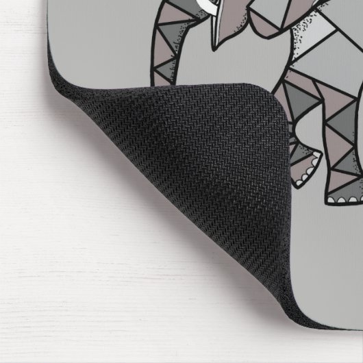 elefant geometrisch , bisschop grijs 2 muismat (Hoek)