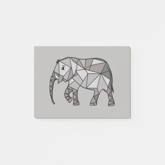 elefant geometrisch , bisschop grijs 2 post-it® notes (Voorkant)