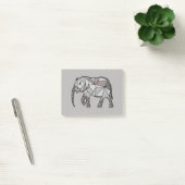 elefant geometrisch , bisschop grijs 2 post-it® notes (Kantoor)