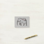 elefant geometrisch , bisschop grijs 2 post-it® notes (Op bureau)