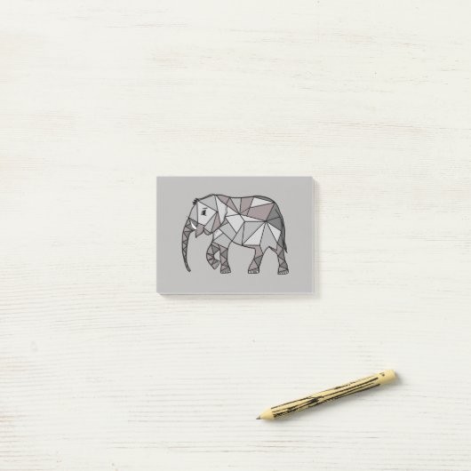elefant geometrisch , bisschop grijs 2 post-it® notes (Op bureau)