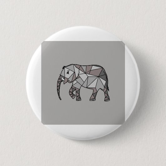 elefant geometrisch , bisschop grijs 2 ronde button 5,7 cm (Voorkant)