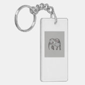 elefant geometrisch, bisschop grijs 2, thuisdecor sleutelhanger (Voorkant Links)