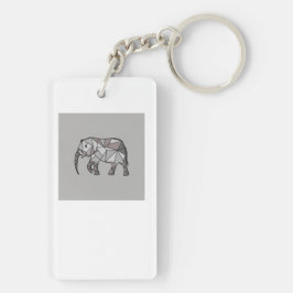 elefant geometrisch, bisschop grijs 2, thuisdecor sleutelhanger