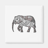 elefant geometrisch , bisschop grijs magneet (Voorkant)