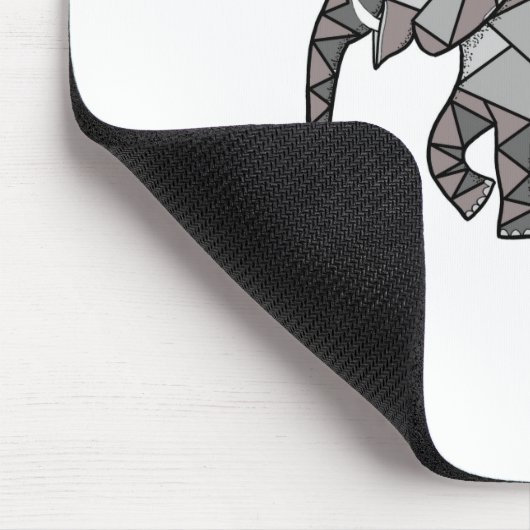 elefant geometrisch , bisschop grijs muismat (Hoek)