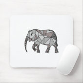elefant geometrisch , bisschop grijs muismat (Met muis)