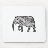 elefant geometrisch , bisschop grijs muismat (Voorkant)