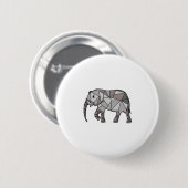 elefant geometrisch , bisschop grijs ronde button 5,7 cm (Voorkant /achterkant)