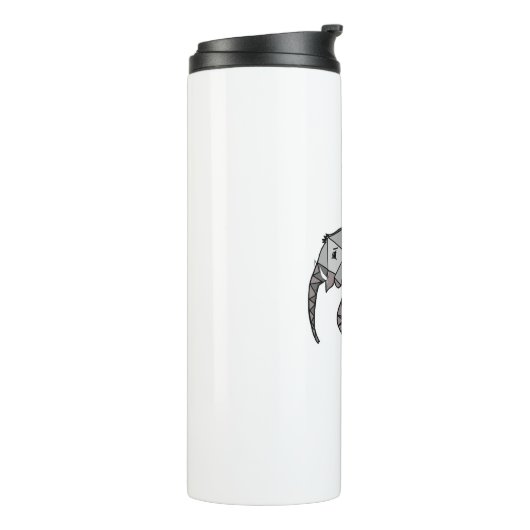 elefant geometrisch , bisschop grijs thermosbeker (Gedraaid links)