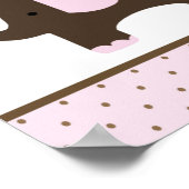 Elefant & Giraffe in roze Baby shower banner Poster (Hoek)