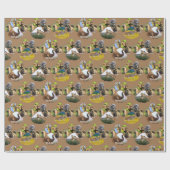 Elefant, Giraffe, Zebra voetafdrukpapier Cadeaupapier (Vlak)