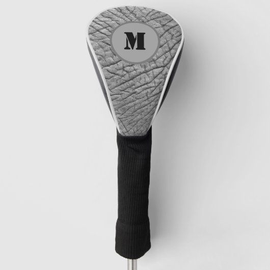Elefant huidpatroon modern monogram aanpasbaar golfheadcover (Voorkant)