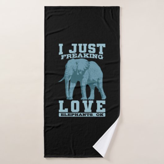 Elefant I Just Freaking Love Elephants, ok Badhanddoek (Badhanddoek)