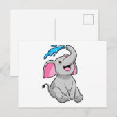 Elefant in Splash met water Briefkaart (Voorkant / Achterkant)