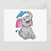 Elefant in Splash met water Briefkaart (Voorkant)