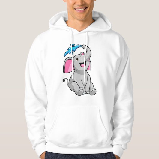 Elefant in Splash met water Hoodie (Voorkant)