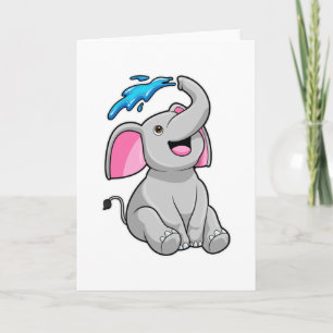 Elefant in Splash met water Kaart
