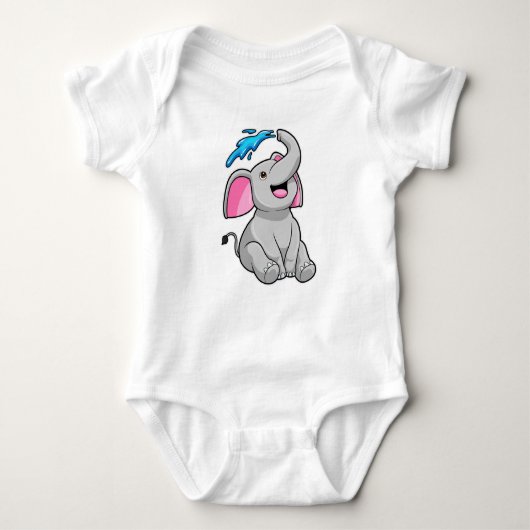 Elefant in Splash met water Romper (Voorkant)
