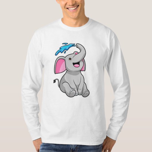Elefant in Splash met water T-shirt (Voorkant)