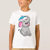 Elefant in Splash met water T-shirt (Voorkant)
