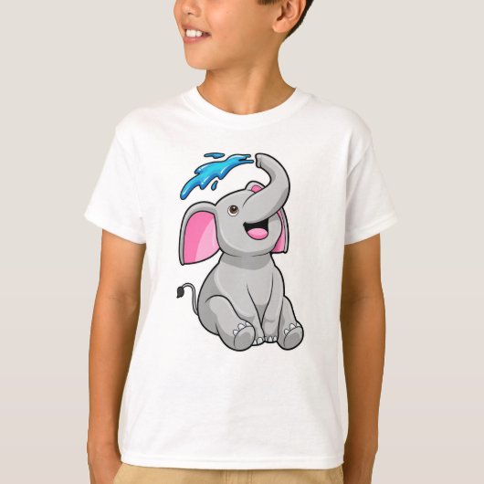 Elefant in Splash met water T-shirt (Voorkant)