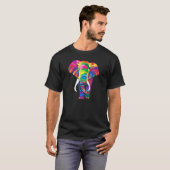 Elefant kleurige kool en dieren t-shirt (Voorkant volledig)