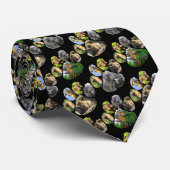 Elefant, leeuw, Giraffe Voetafdruk Collage Stropda Stropdas (Opgerold)