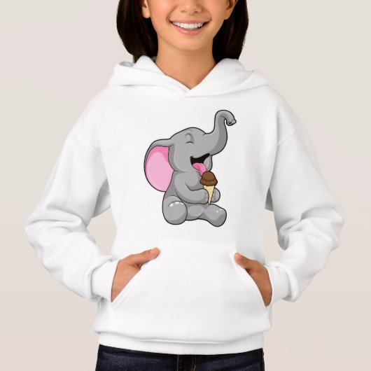 Elefant met chocolade-wafelijs (Voorkant)