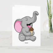 Elefant met chocolade-wafelijs kaart (Achterkant)