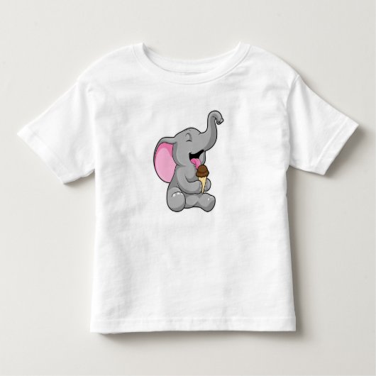 Elefant met chocolade-wafelijs kinder shirts (Voorkant)
